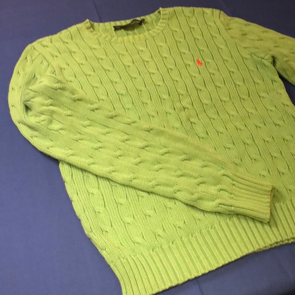 Ralph Lauren Green Cable Knit Sweater - Picture 3 of 8